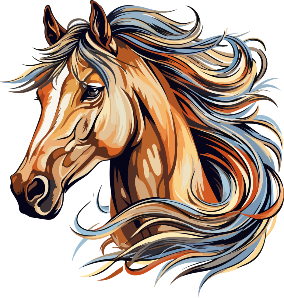 ai generado caballo diseño ilustración aislado en transparente antecedentes png