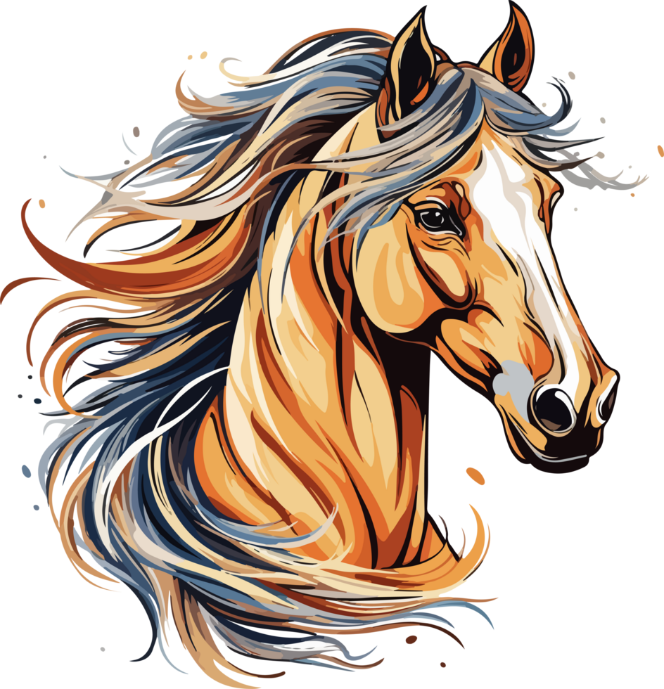 ai generiert Pferd Design Illustration isoliert auf transparent Hintergrund png