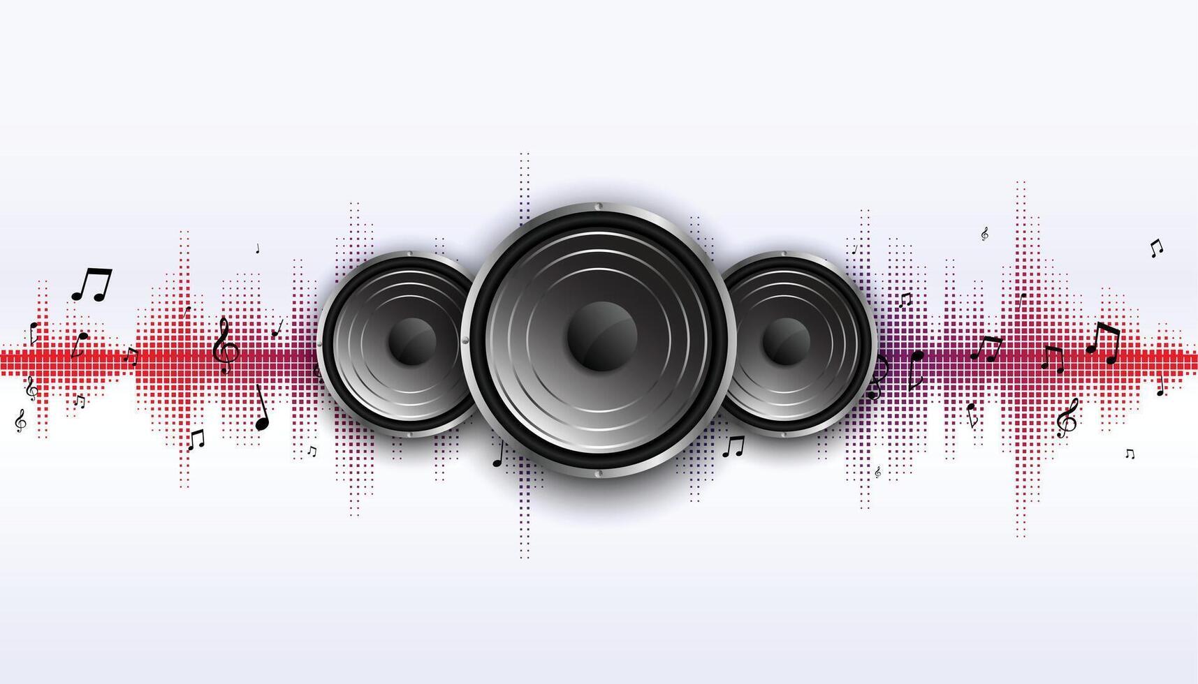 music speaker with wave equalizer frequency background vector