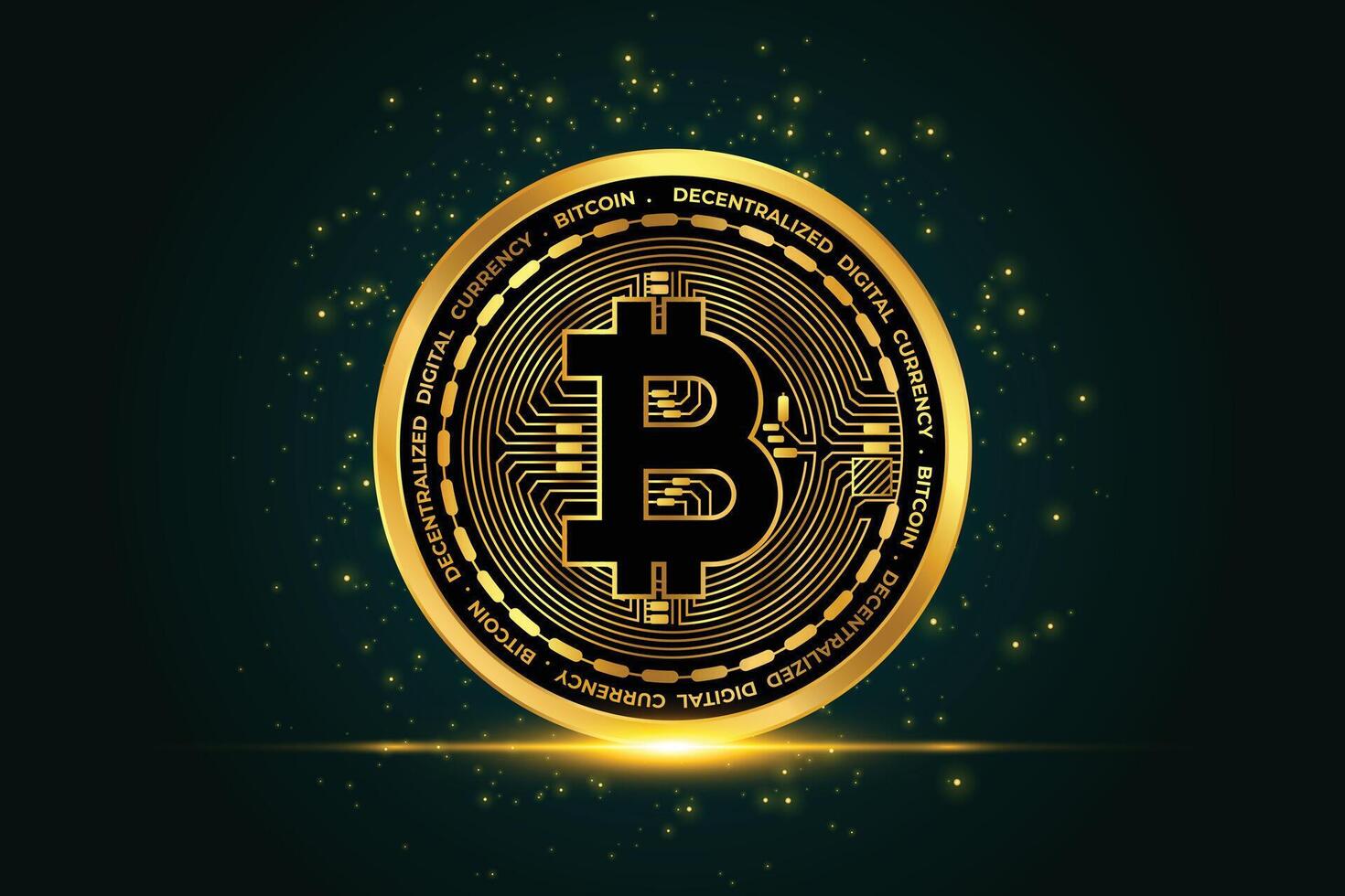 cryptocurrency bitcoin golden coin background vector