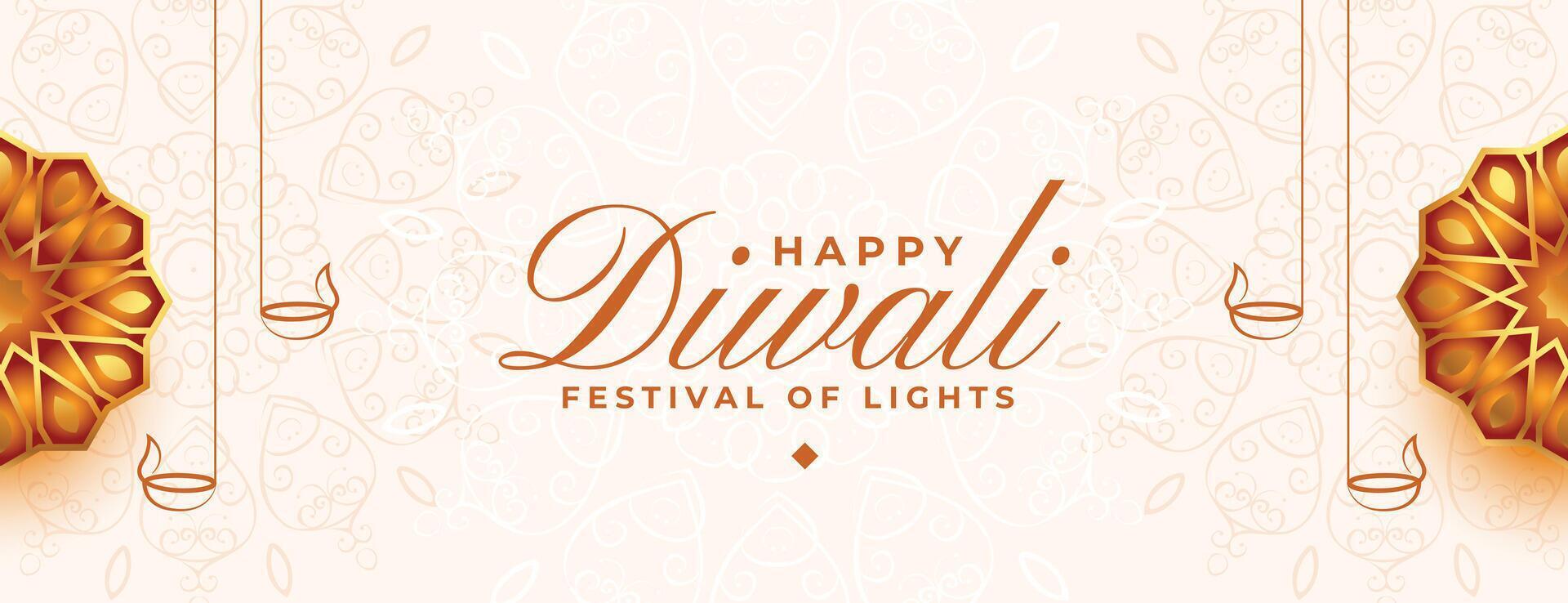 happy diwali celebration web banner design vector