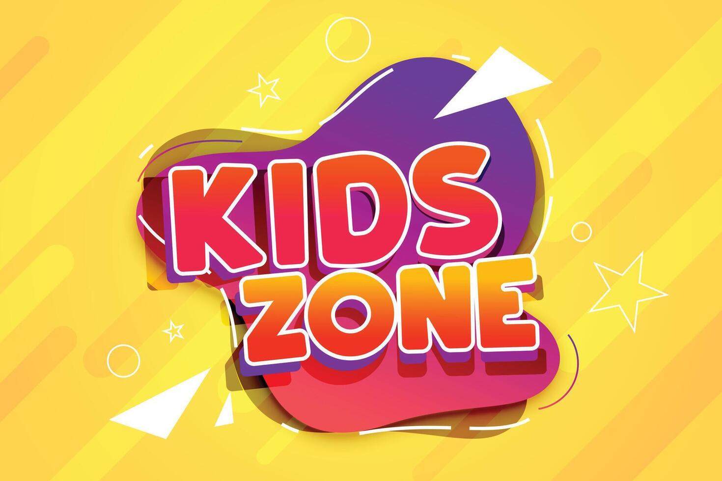 kids zone cartoon banner design vector