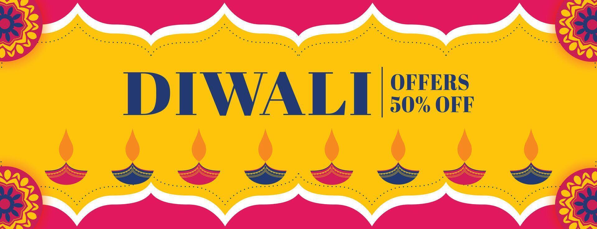 indian style happy diwali sale banner design vector