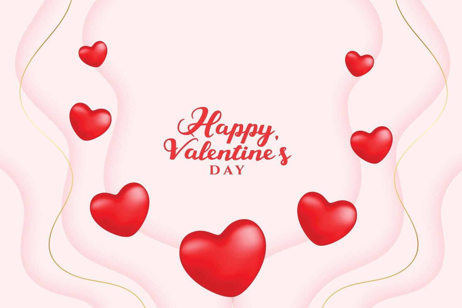 contento San Valentín día encantador tarjeta con amor corazones decoración vector