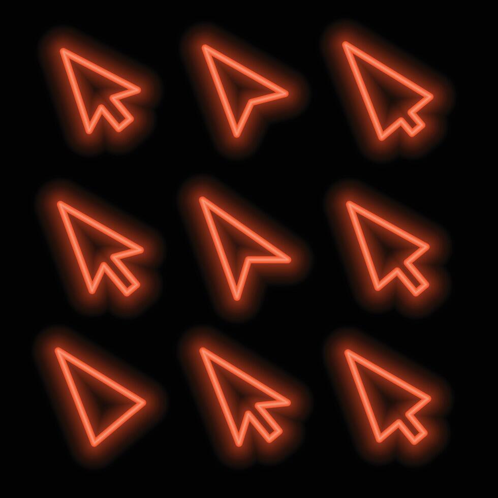 cursors set in neon style vector