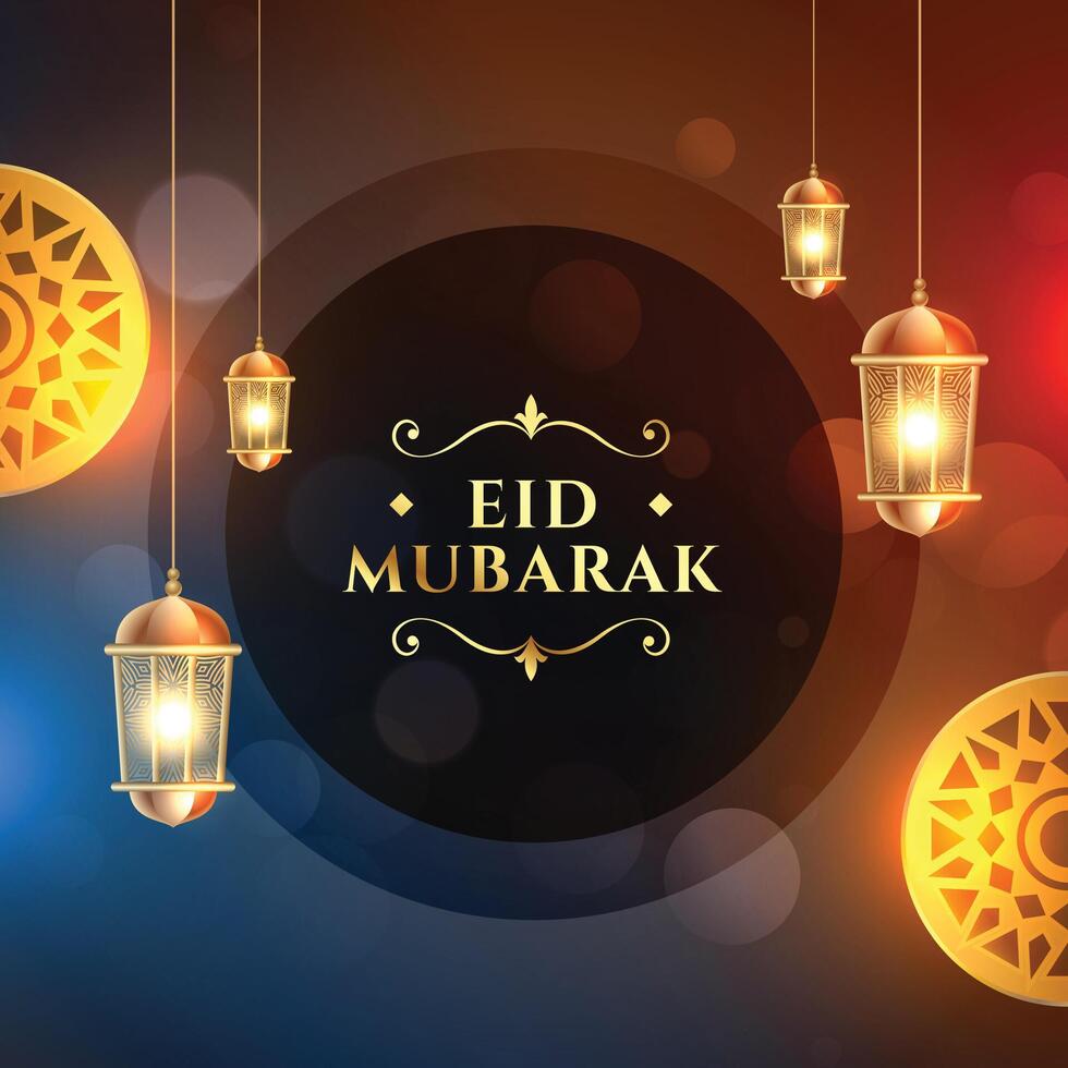 traditional eid mubarak festive background for your celebrations vector