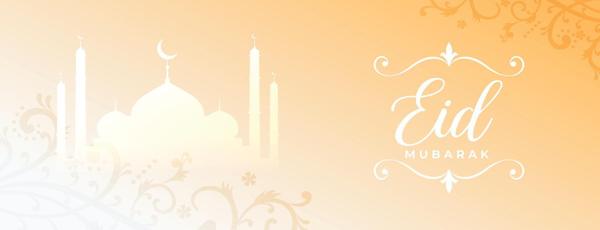 elegante eid Mubarak islámico mezquita fondo de pantalla diseño vector