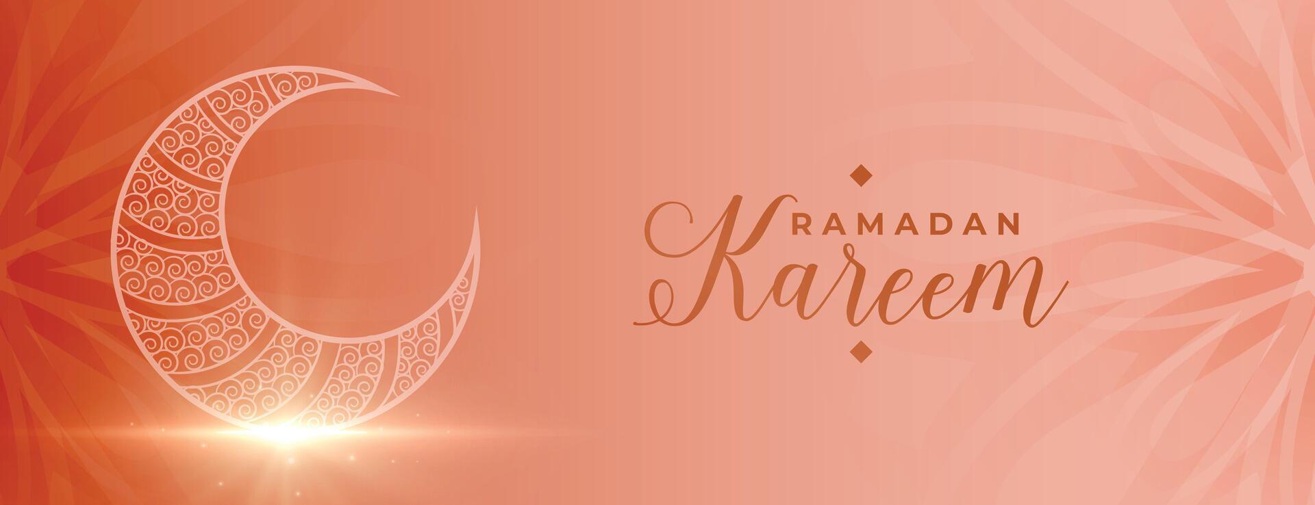 ramadan kareem islamic festival banner with cresent moon vector