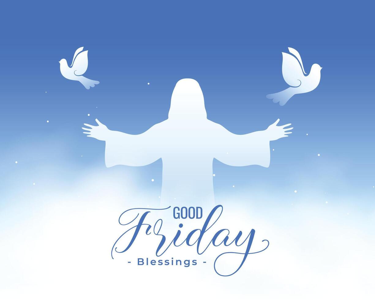 good friday cloudy background with dove bird design vector