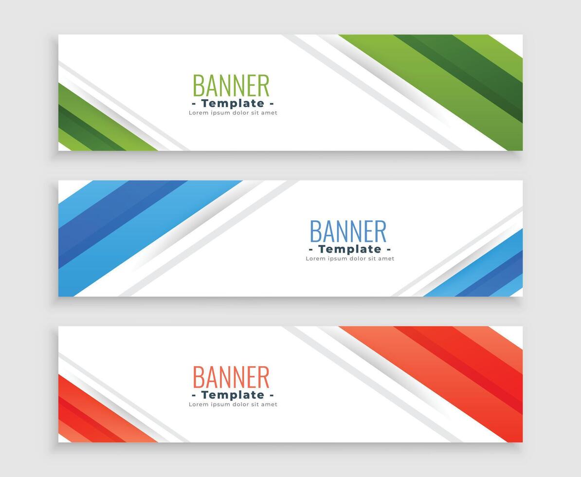 modern web business banners set of three templates vector
