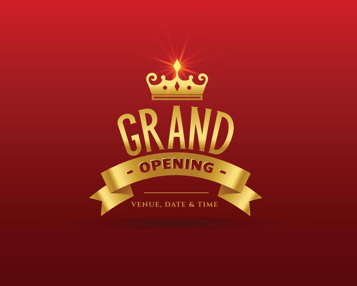 grand opening premium golden template vector