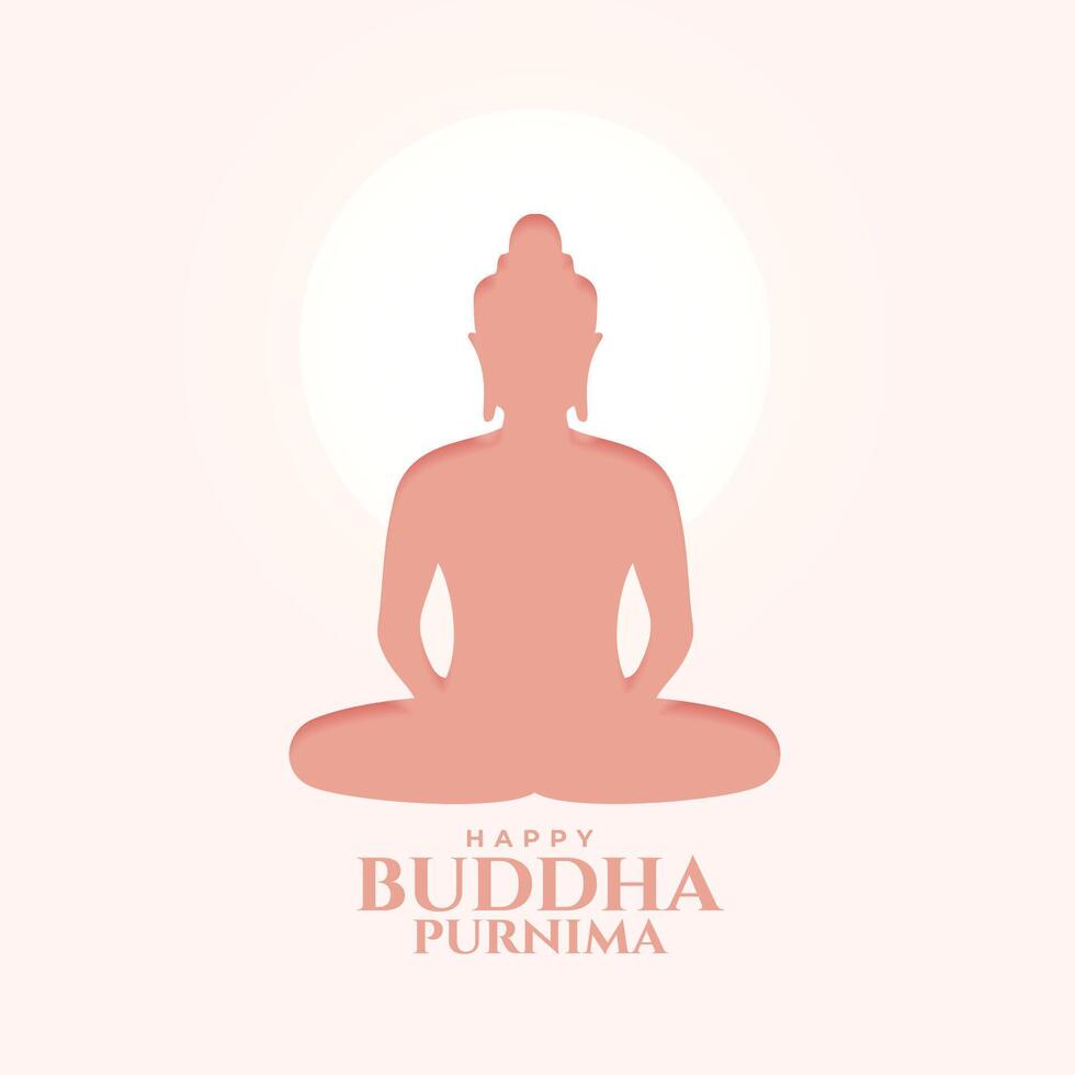 happy buddha purnima religious background for faith and hope vector