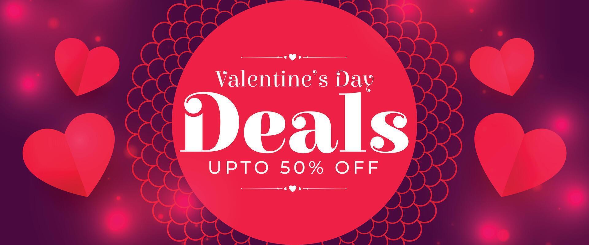 valentines day special deals banner for honeymoon couples vector