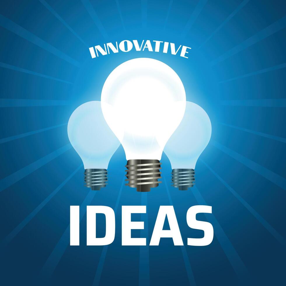glowing light bulb with innovative energy idea concept vector