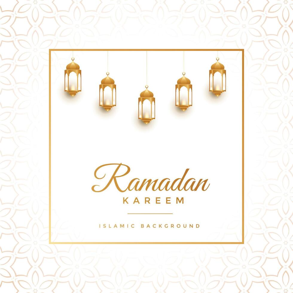 elegant white and golden ramadan kareem background vector