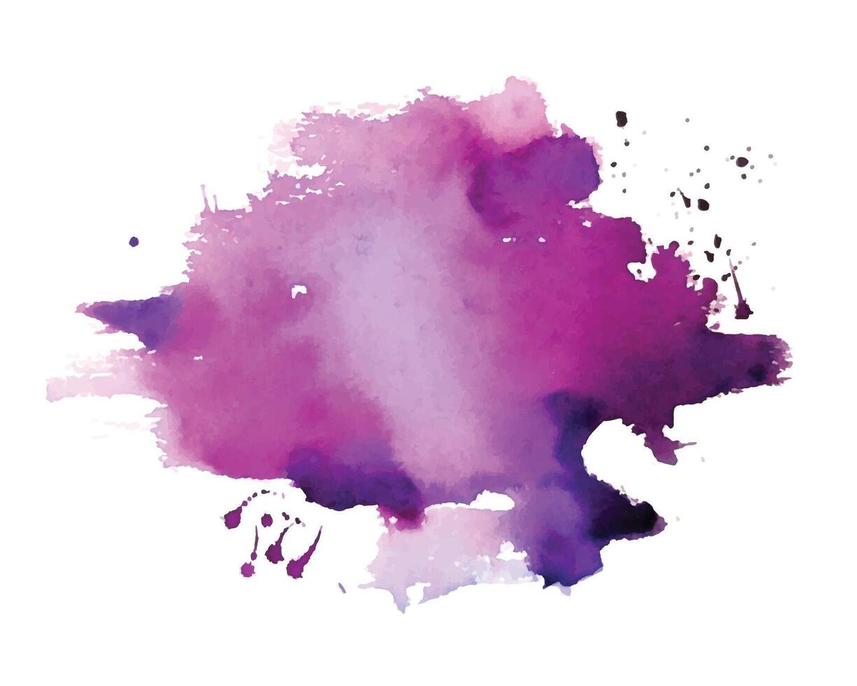 hand painter purple watercolor droplets blot texture background vector