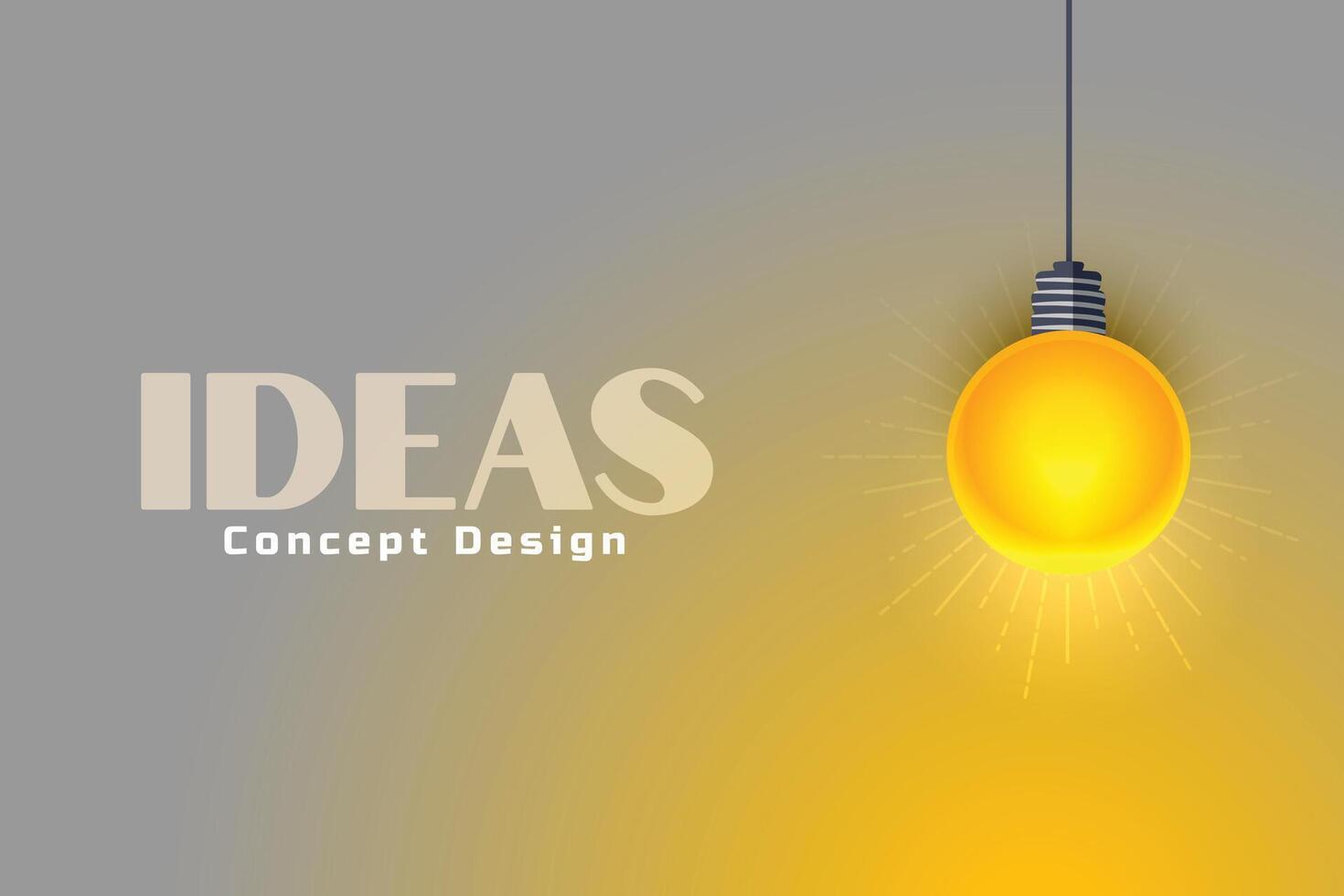 creative idea concept background with glowing yellow light bulb vector