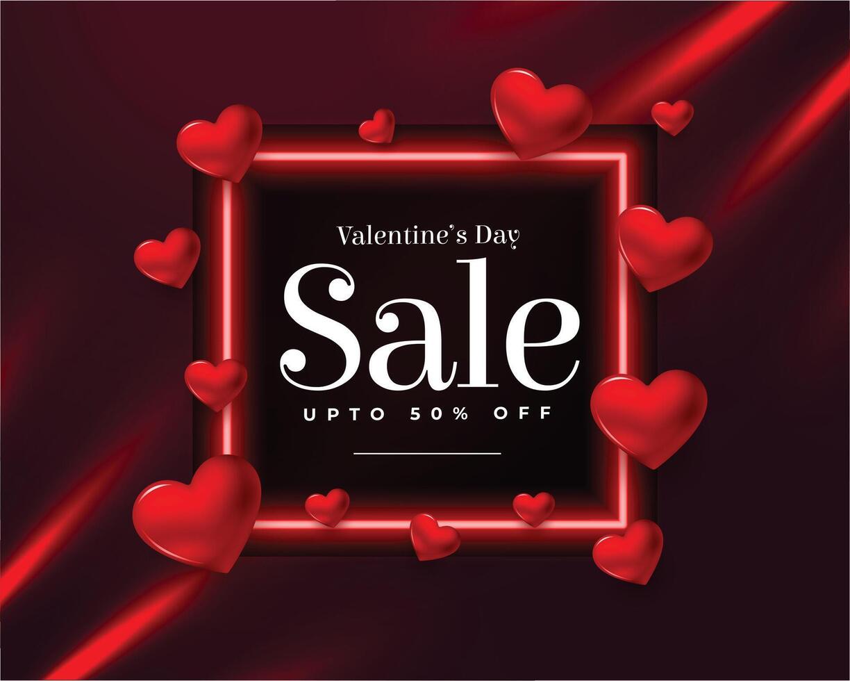 happy valentine's day special sale background with light effect vector
