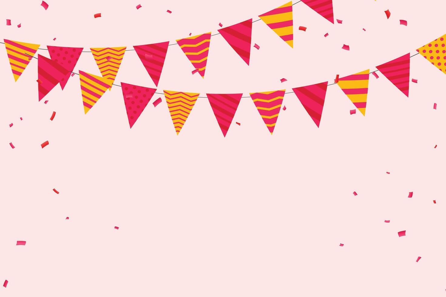 paper style decorative party flag background with confetti vector