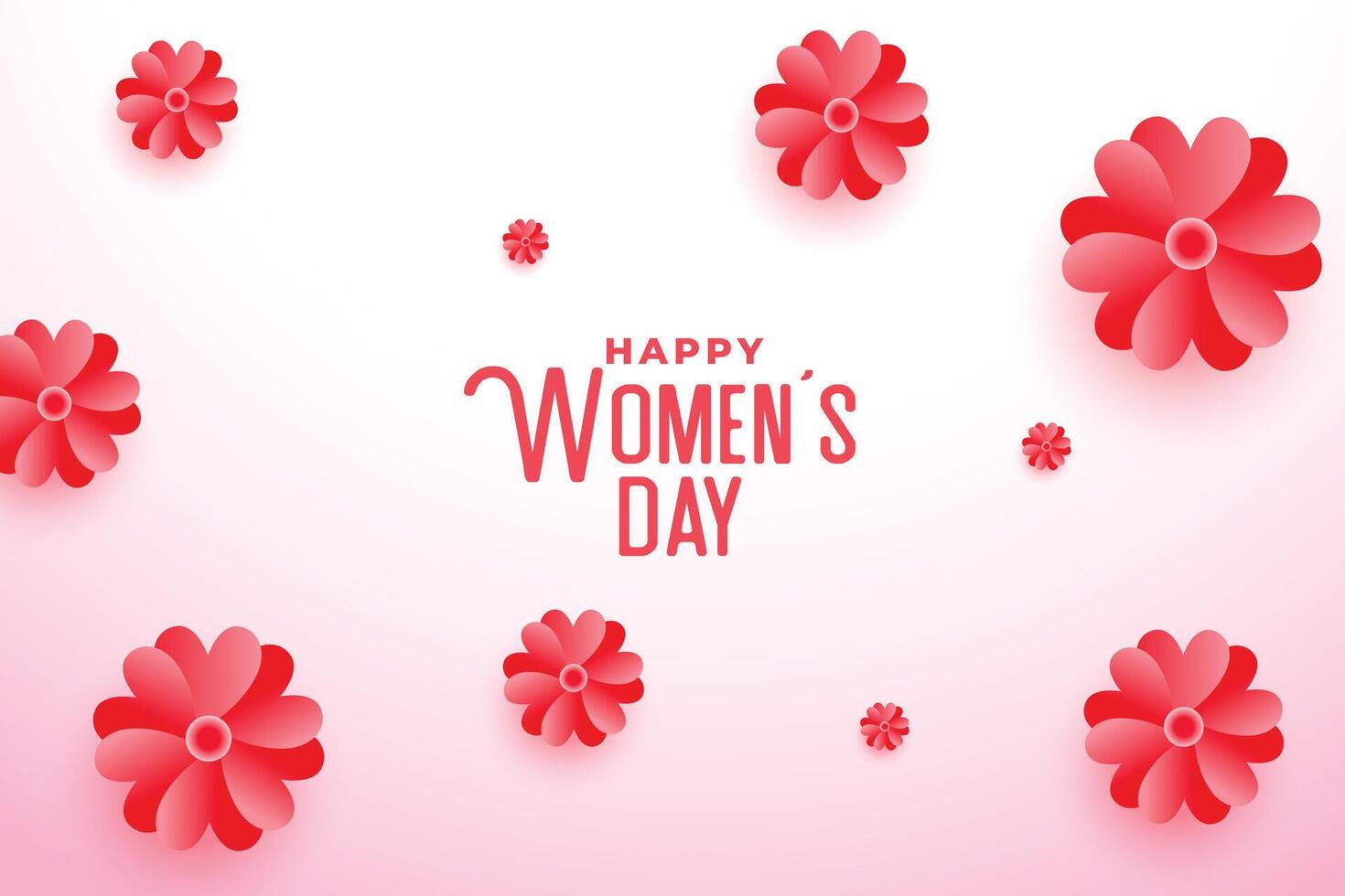 happy women's day beautiful flower greeting design vector