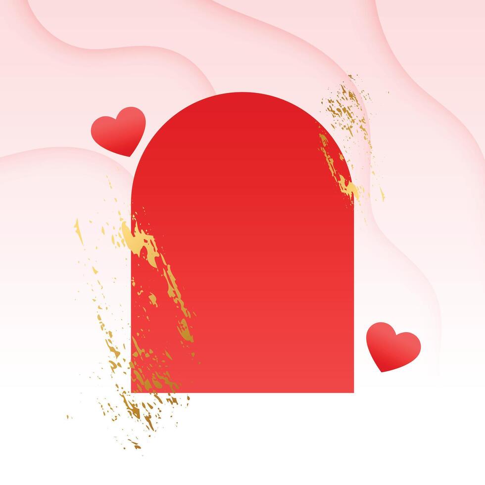 san valentin día evento tarjeta con texto espacio y rojo corazones vector