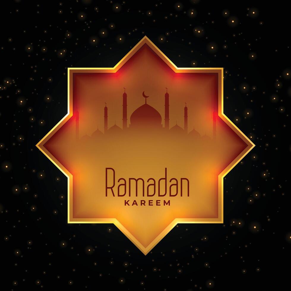 ramadan kareem islamic decorative golden background design vector