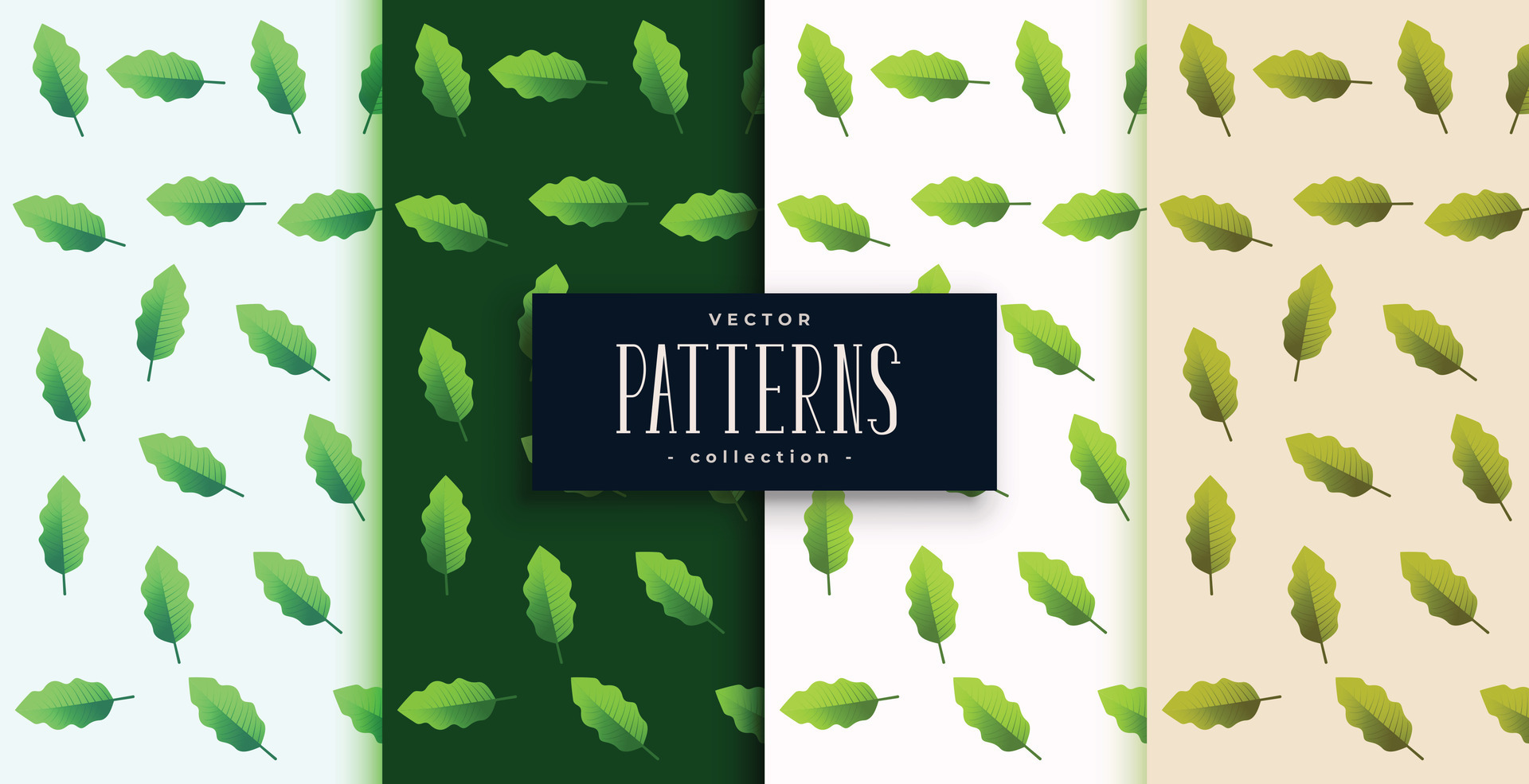 green leaves pattern background set 37759211 Vector Art at Vecteezy