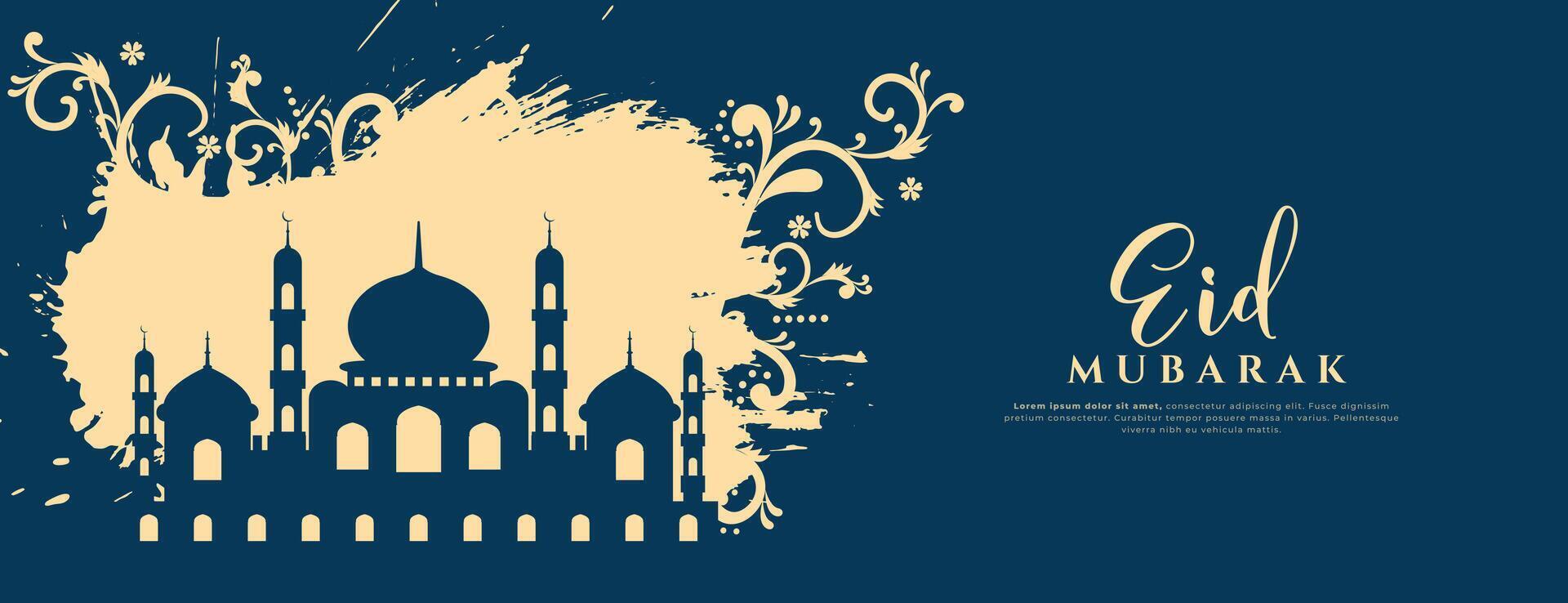 decorative eid al adha event poster in arabic style vector