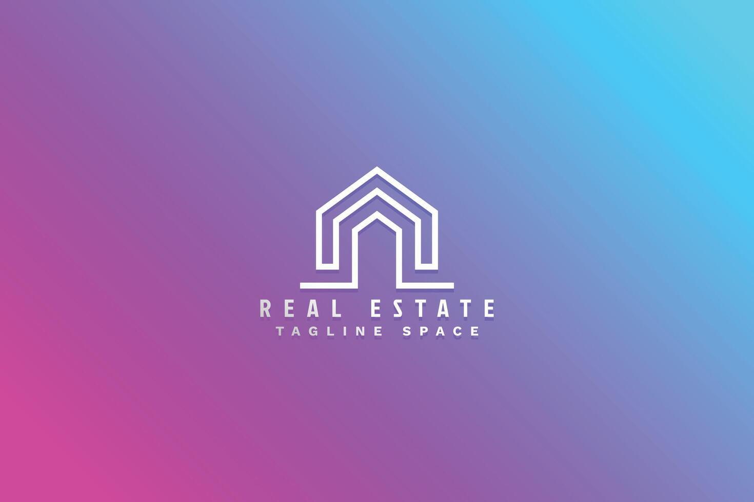 real estate logotype with geometric arcs symbol vector