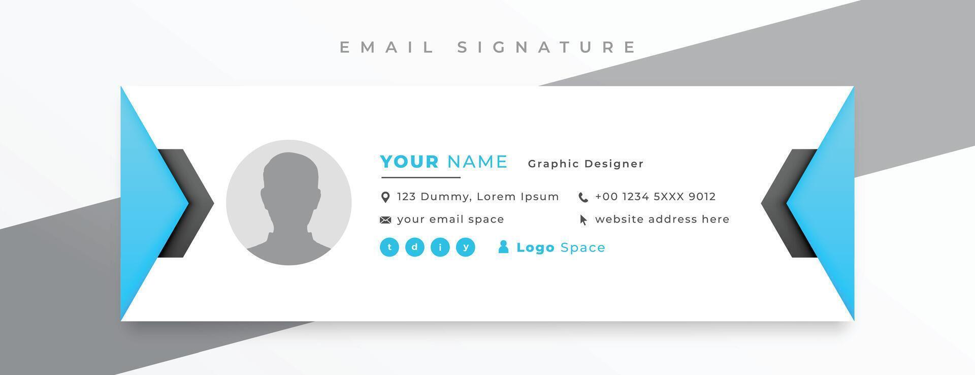 social media email signature card template design vector