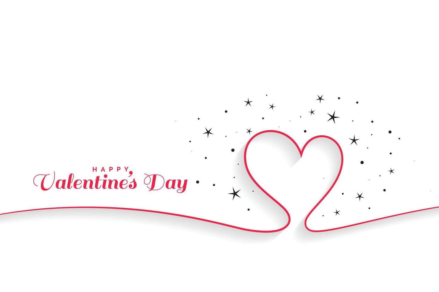 minimal line hearts valentines day background vector