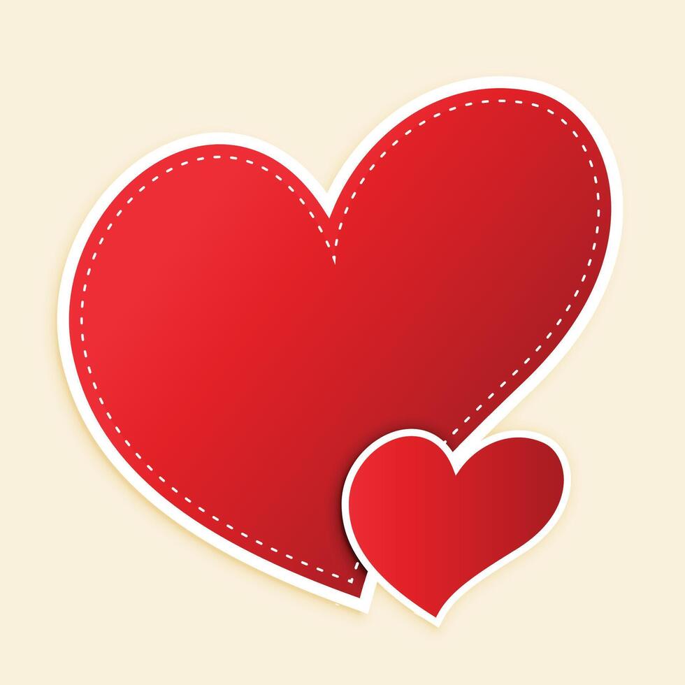 cute red hearts with text space vector