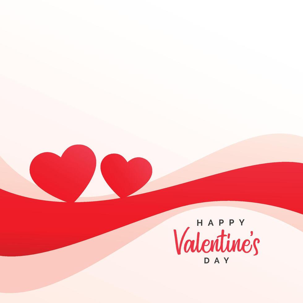 stylish hearts and wave background for valentine's day vector