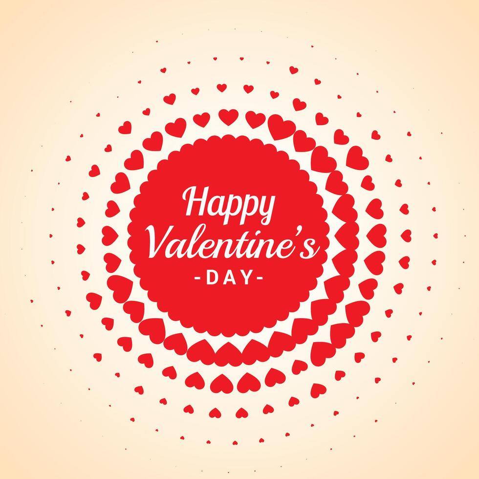 Happy red valentines day hearts background abstract design illustration vector