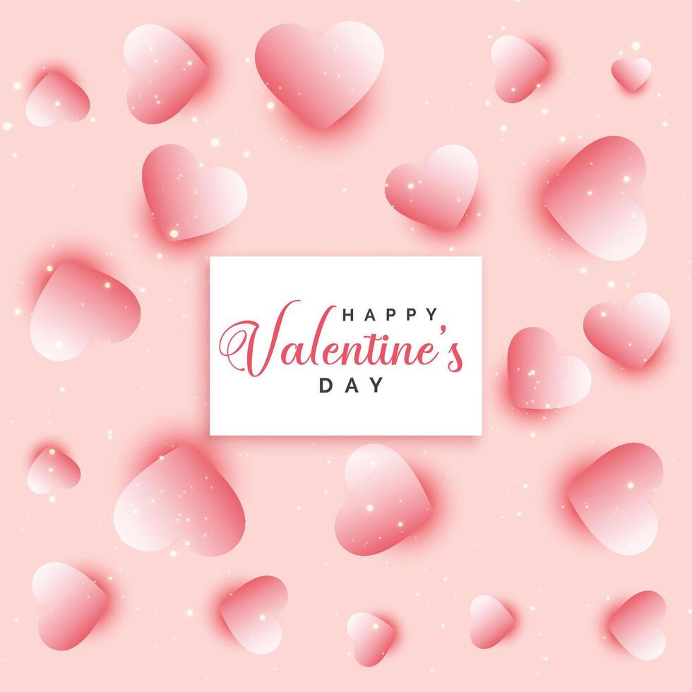 valentines day hearts pattern background design vector