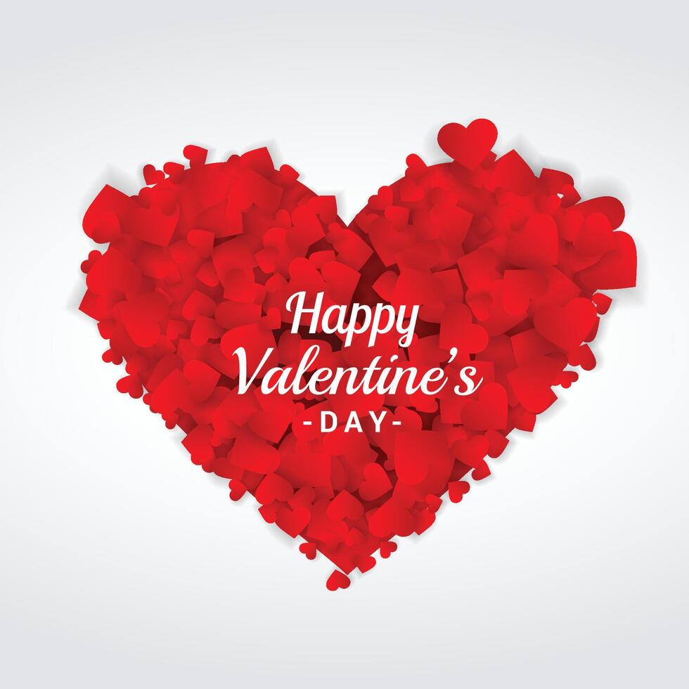 abstract Happy valentines day red hearts background design illustration vector