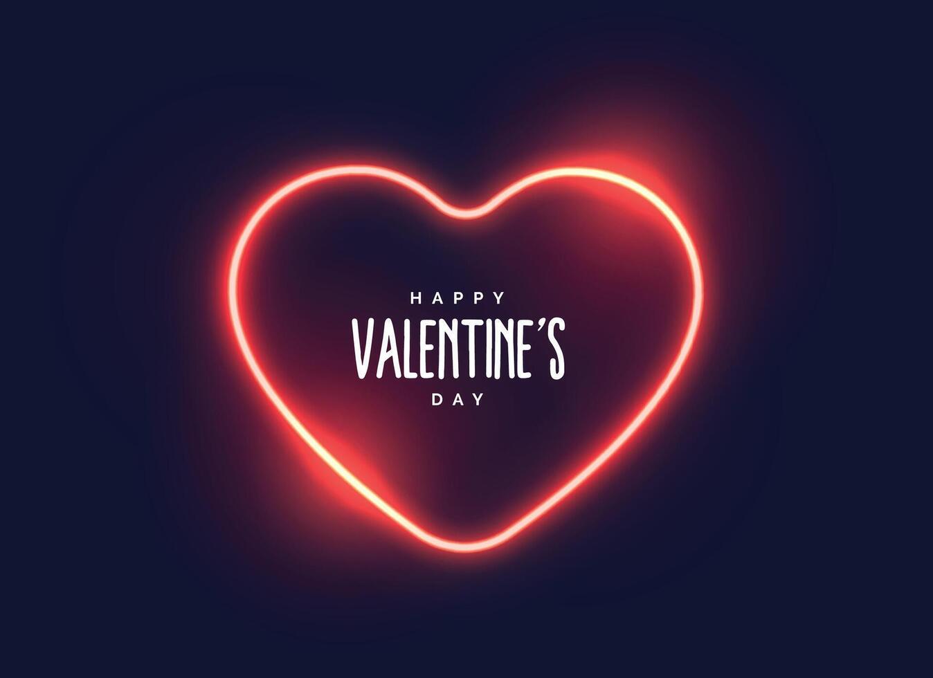 stylish neon light heart for valentine's day vector