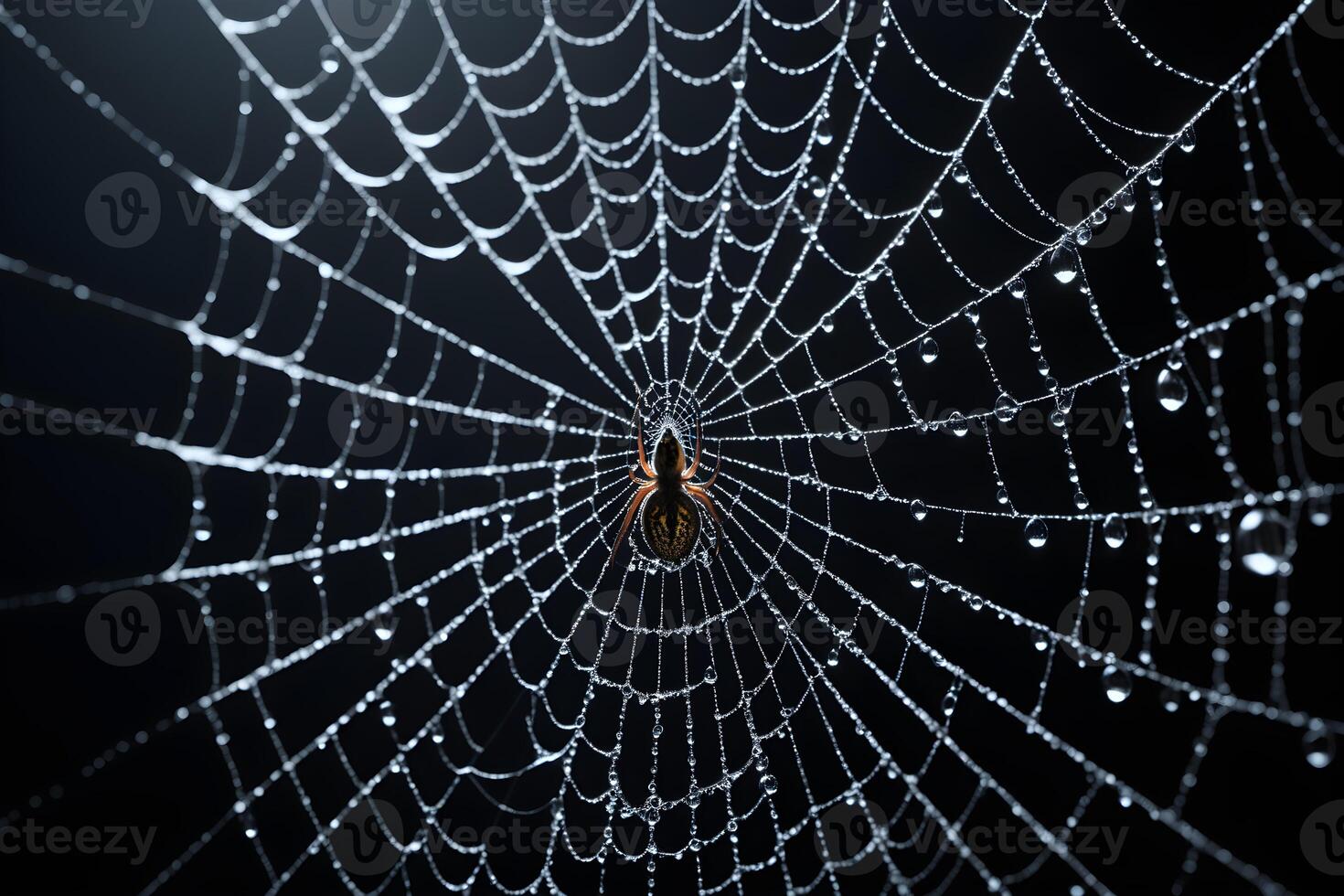 ai generado araña web aislado en negro antecedentes ai generativo foto