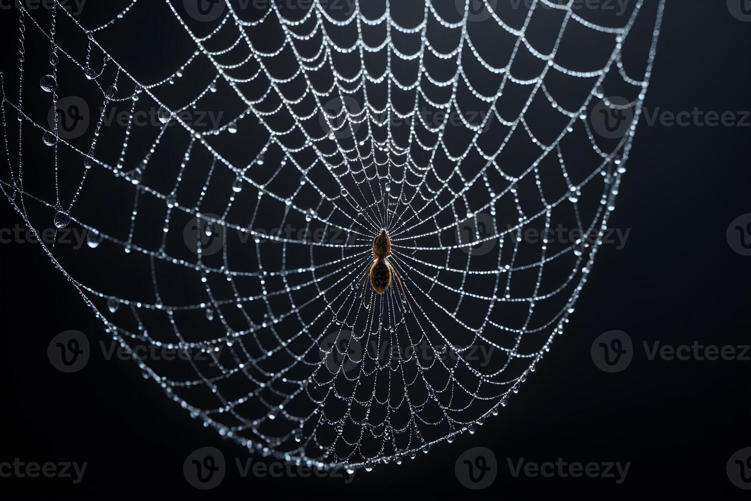 ai generado araña web aislado en negro antecedentes ai generativo foto