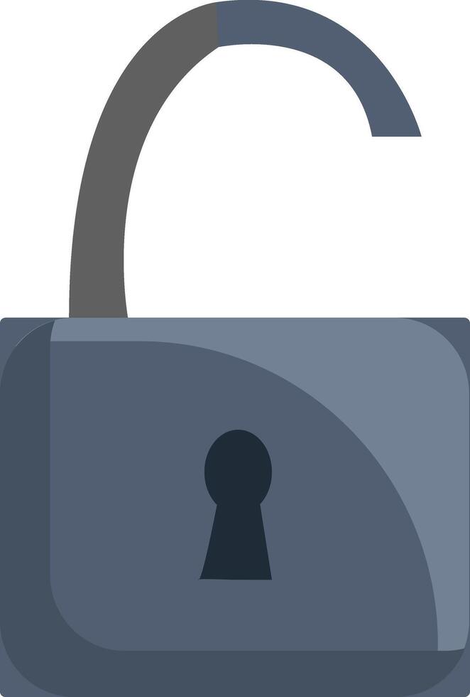 Unlocked blue hang lock  vector illustration on white background