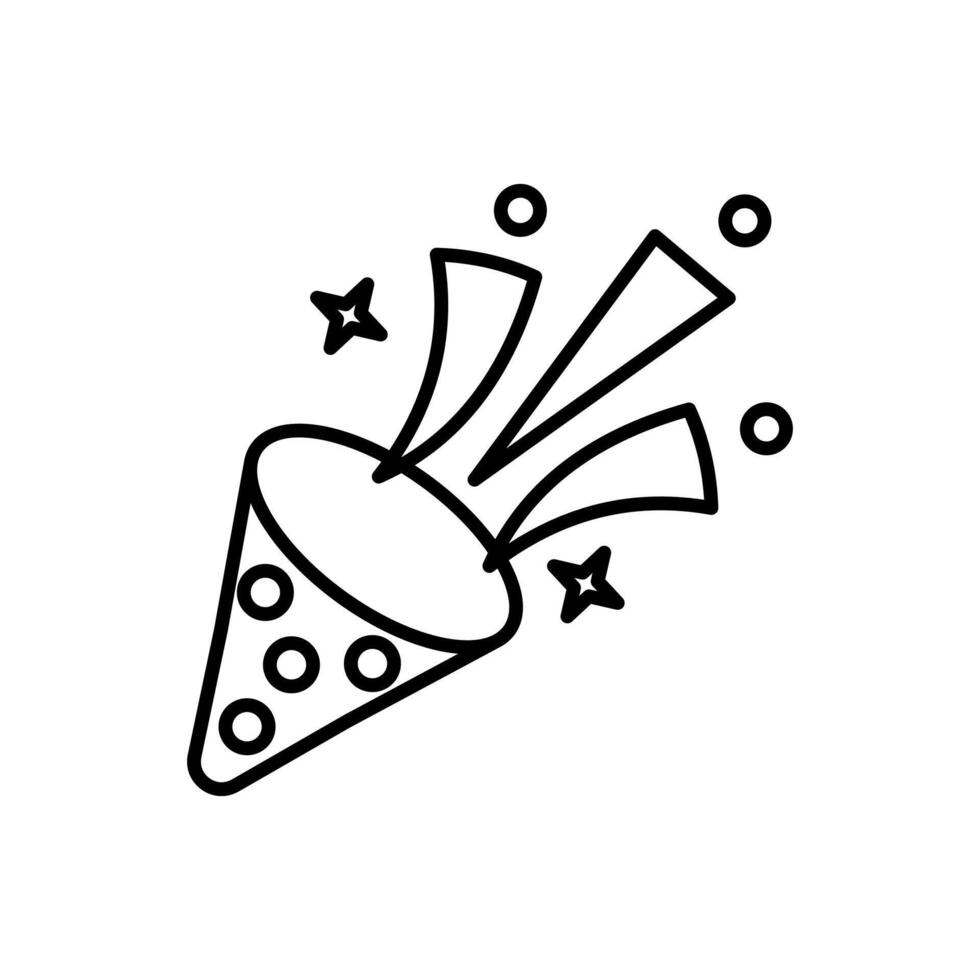 confetti icon, celebration vector,party and birthday icon, isolated on white background in line style. vector