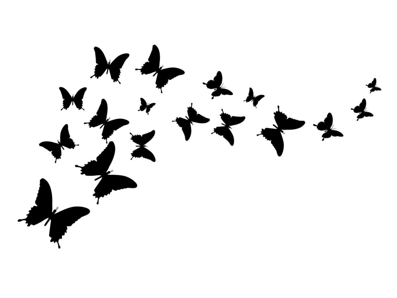 Silhouette butterflies design ,isolated on transpant background vector