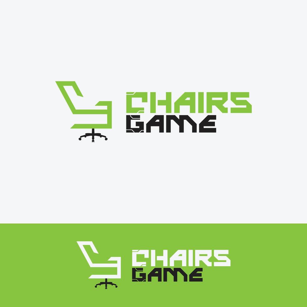 Gaming chair logo template vector