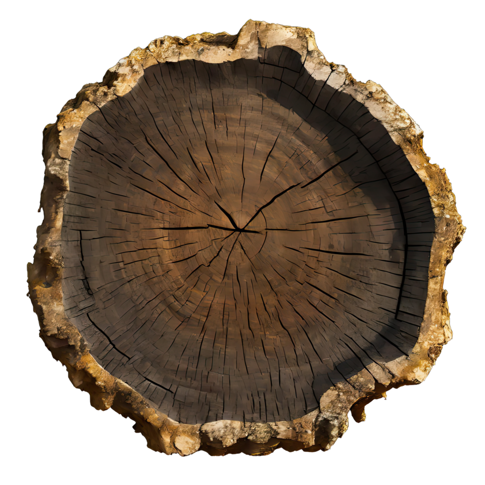 AI generated tree stump isolated on transparent background png
