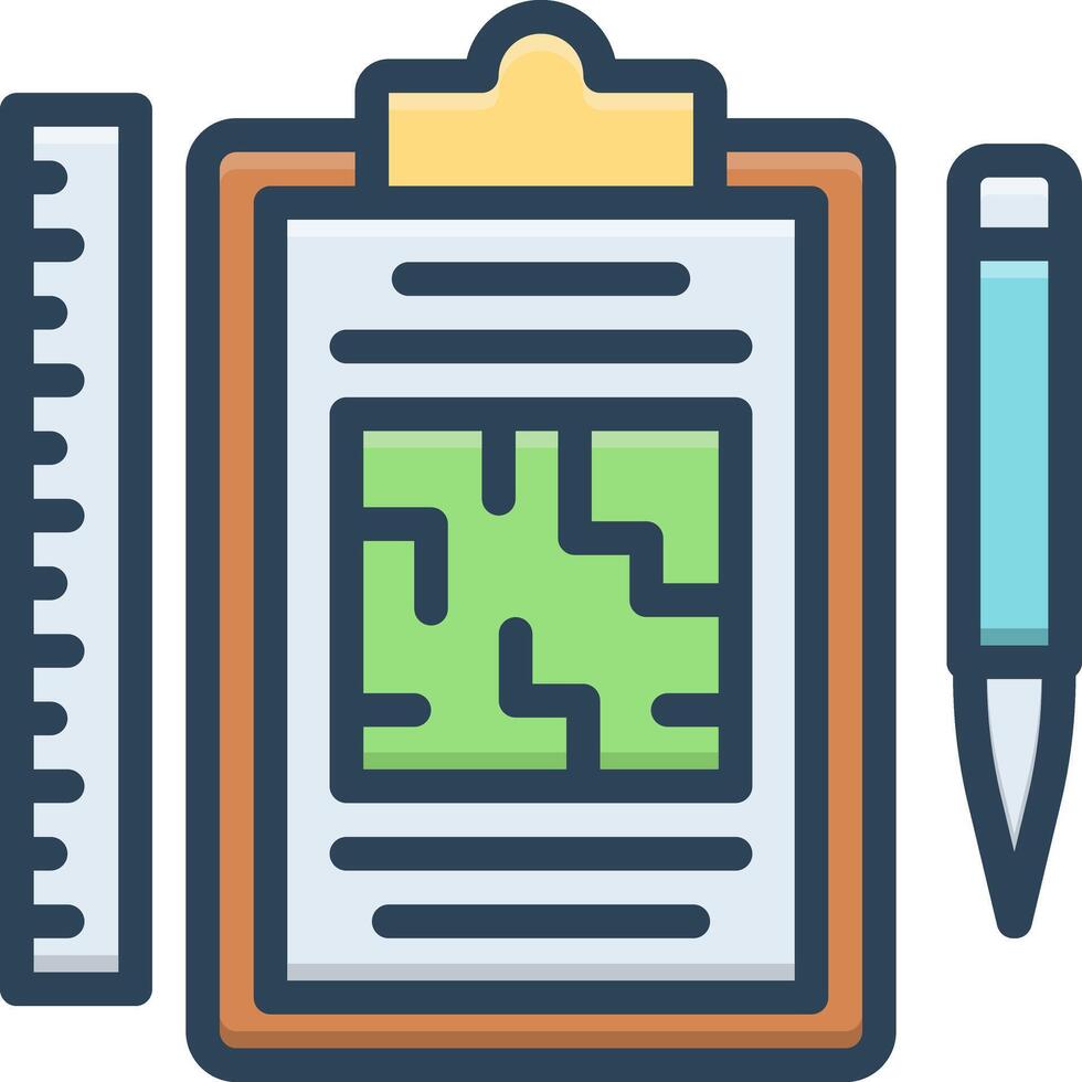 color icon for plans vector