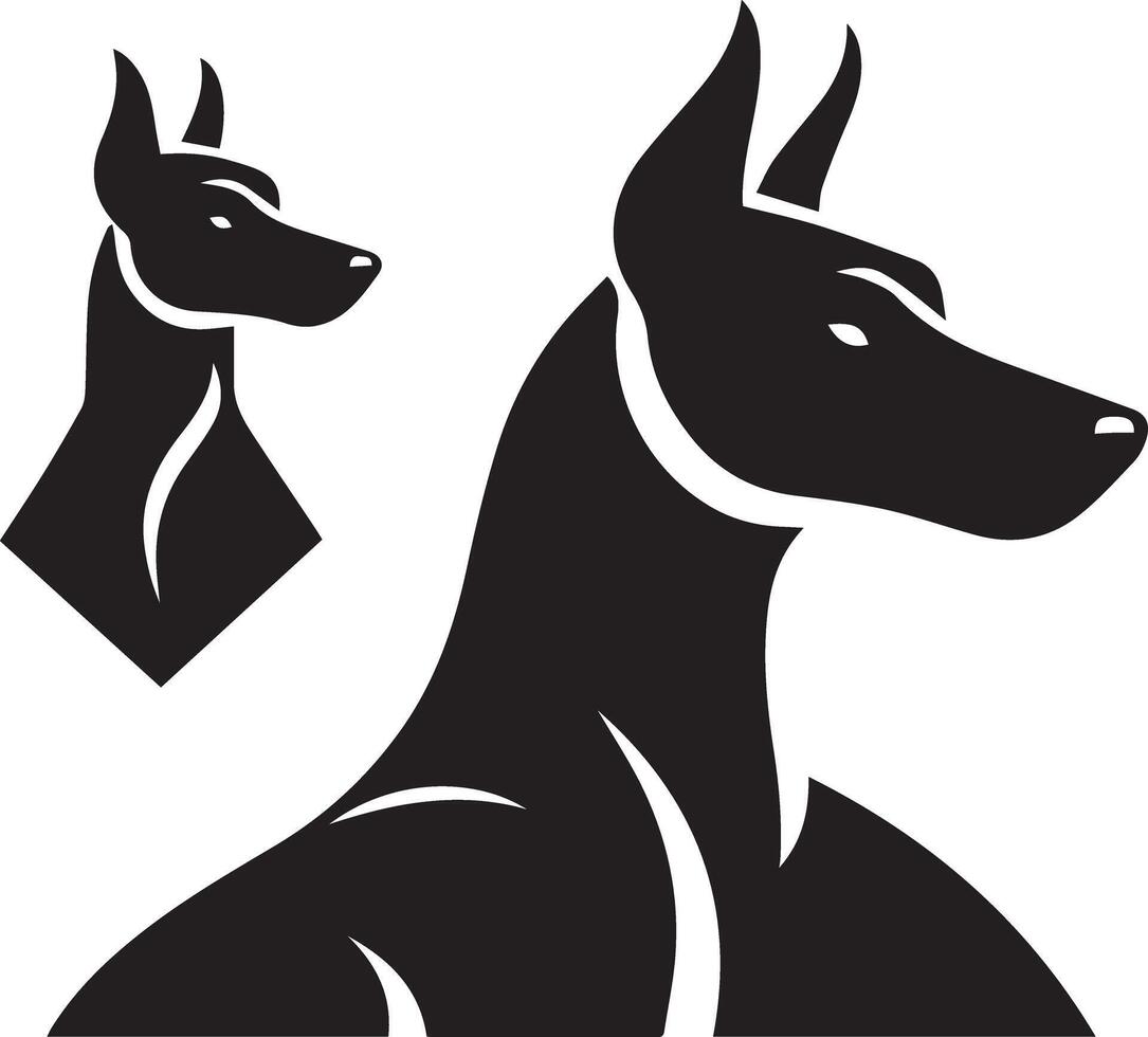 Silhouette Solid Vector Icon Set Of Dog, Breeds, Canine, Pooch, Hound, Puppy, Mutt, Pet, Doggy