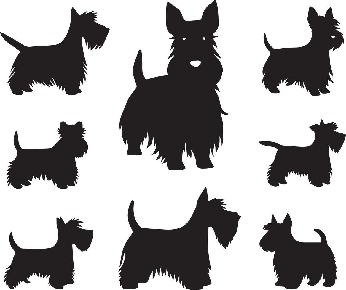 Silhouette Solid Vector Icon Set Of Dog, Breeds, Canine, Pooch, Hound, Puppy, Mutt, Pet, Doggy