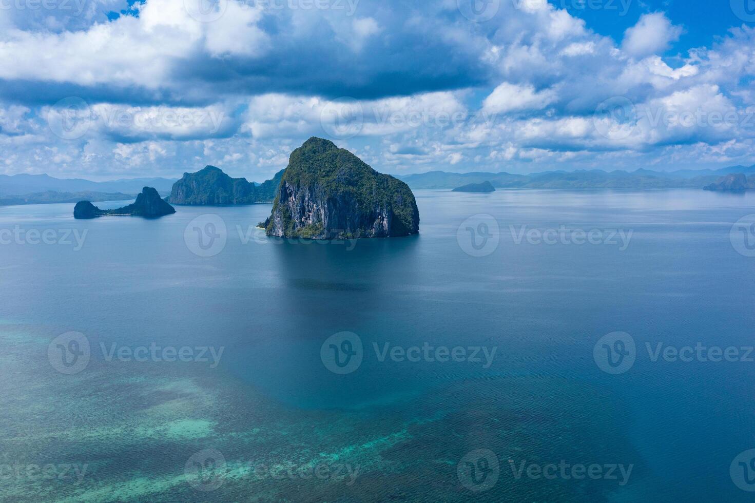 Aerial drone panoramic shot of Pinagbuyutan Island photo