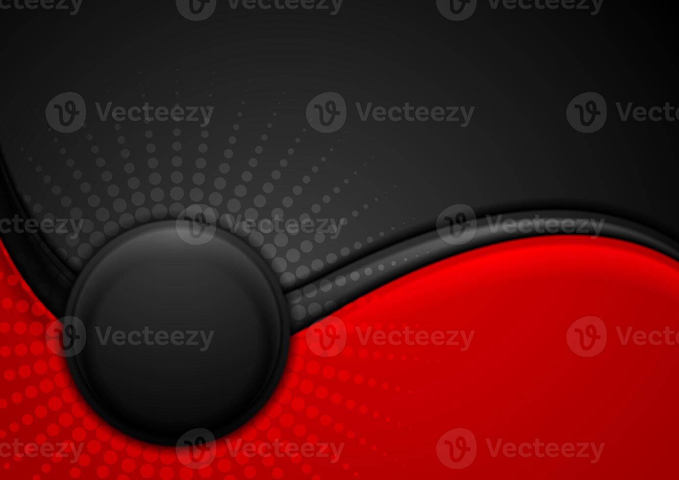 Black and red wavy background with circle photo