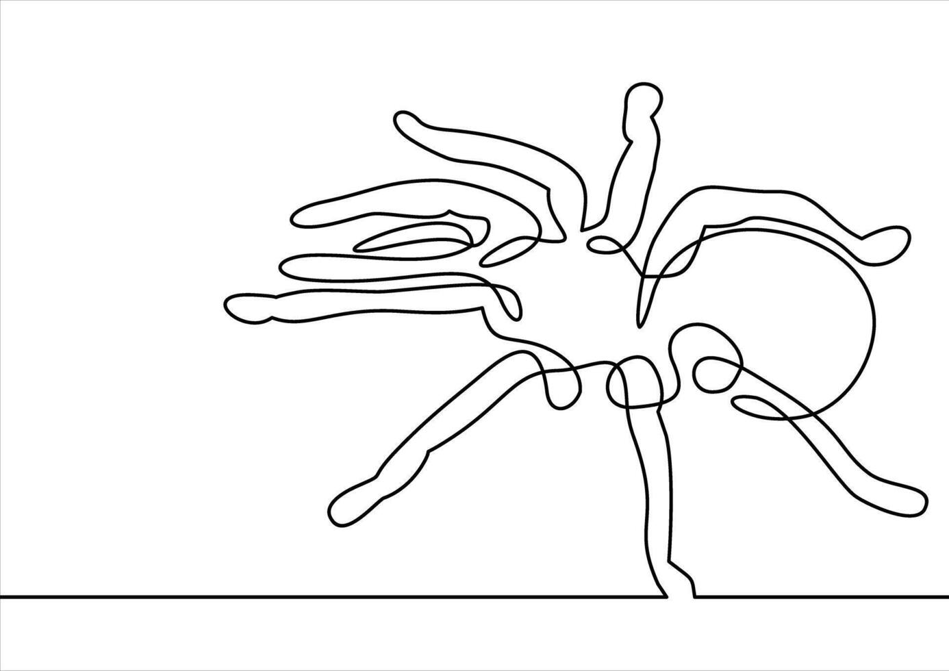 spider tarantula vector -continuous line drawing